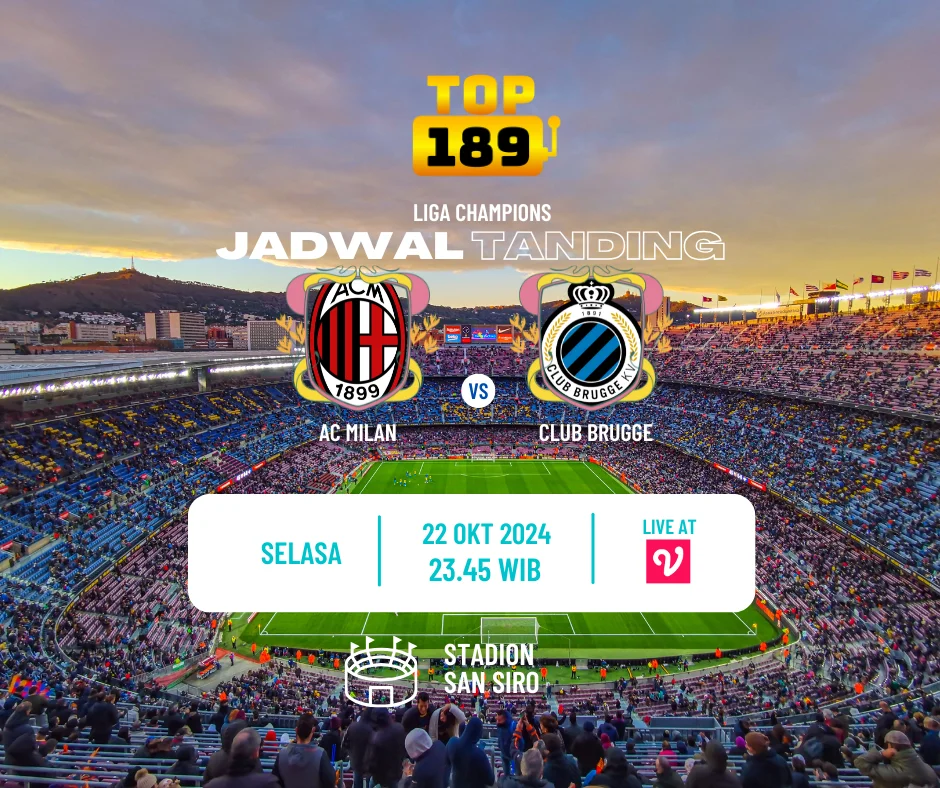 Prediksi Skor AC Milan vs Club Brugge 22 Oktober 2024