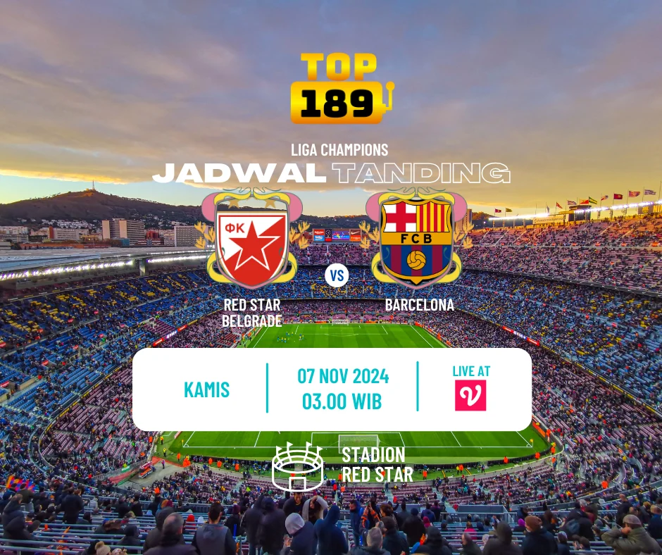 Prediksi Skor Red Star Belgrade vs Barcelona 7 November 2024